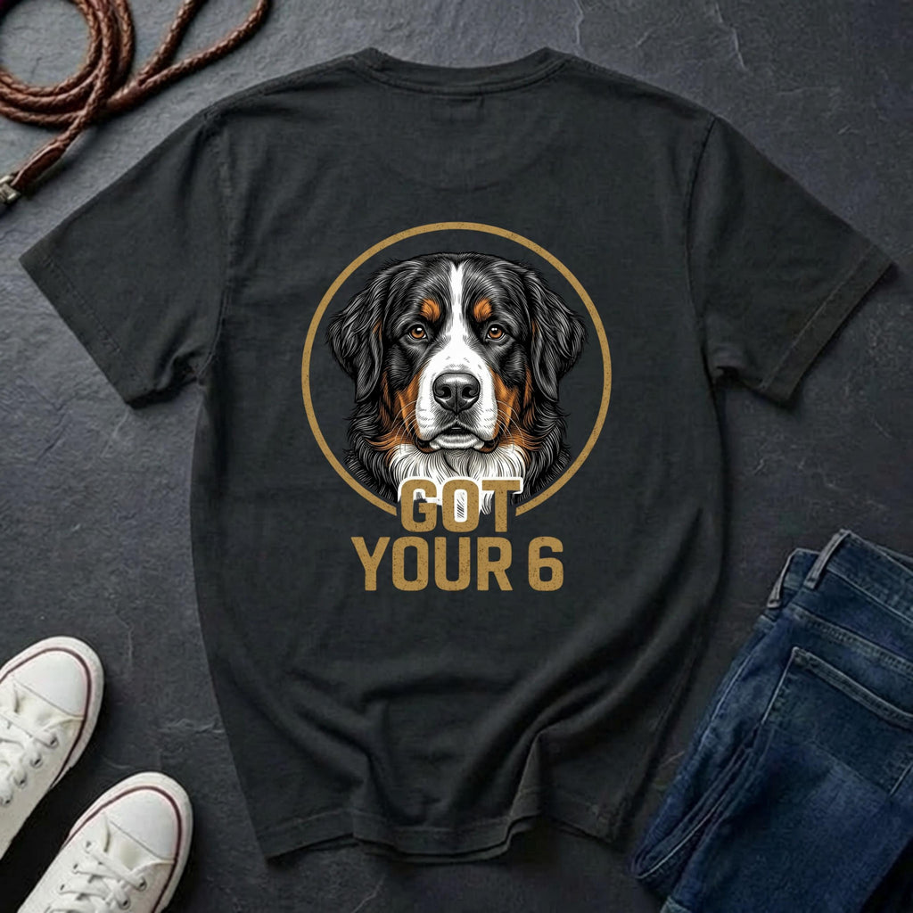 Bernese Mountain Dog Shirt | Got Your 6 Back Print Tee | Berner Mom Gift | Bernese Mountain Dog Lover Tee | Ships to US CA UK AU