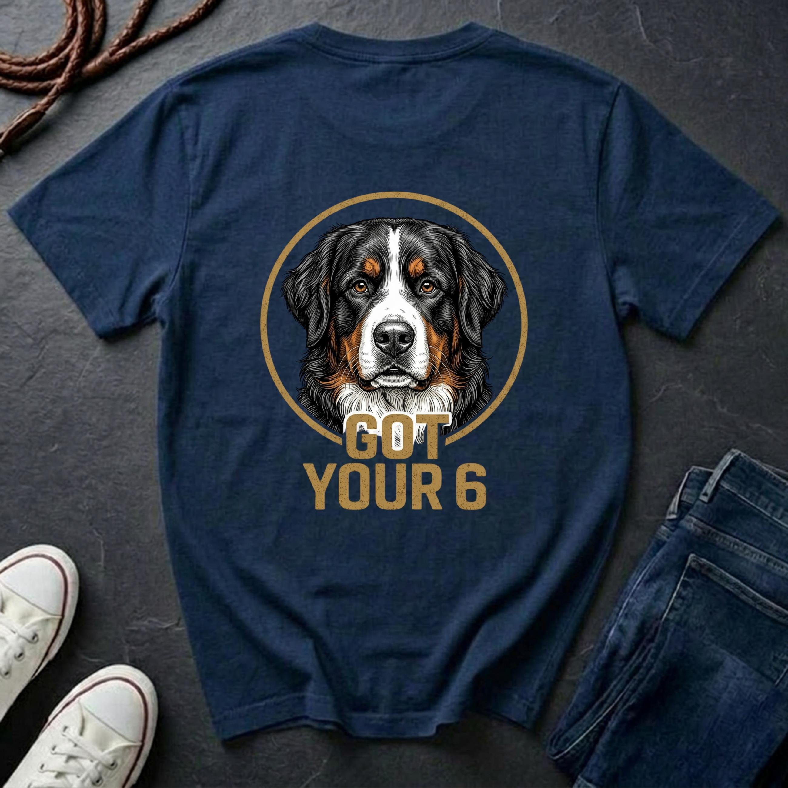 Bernese Mountain Dog Shirt | Got Your 6 Back Print Tee | Berner Mom Gift | Bernese Mountain Dog Lover Tee | Ships to US CA UK AU