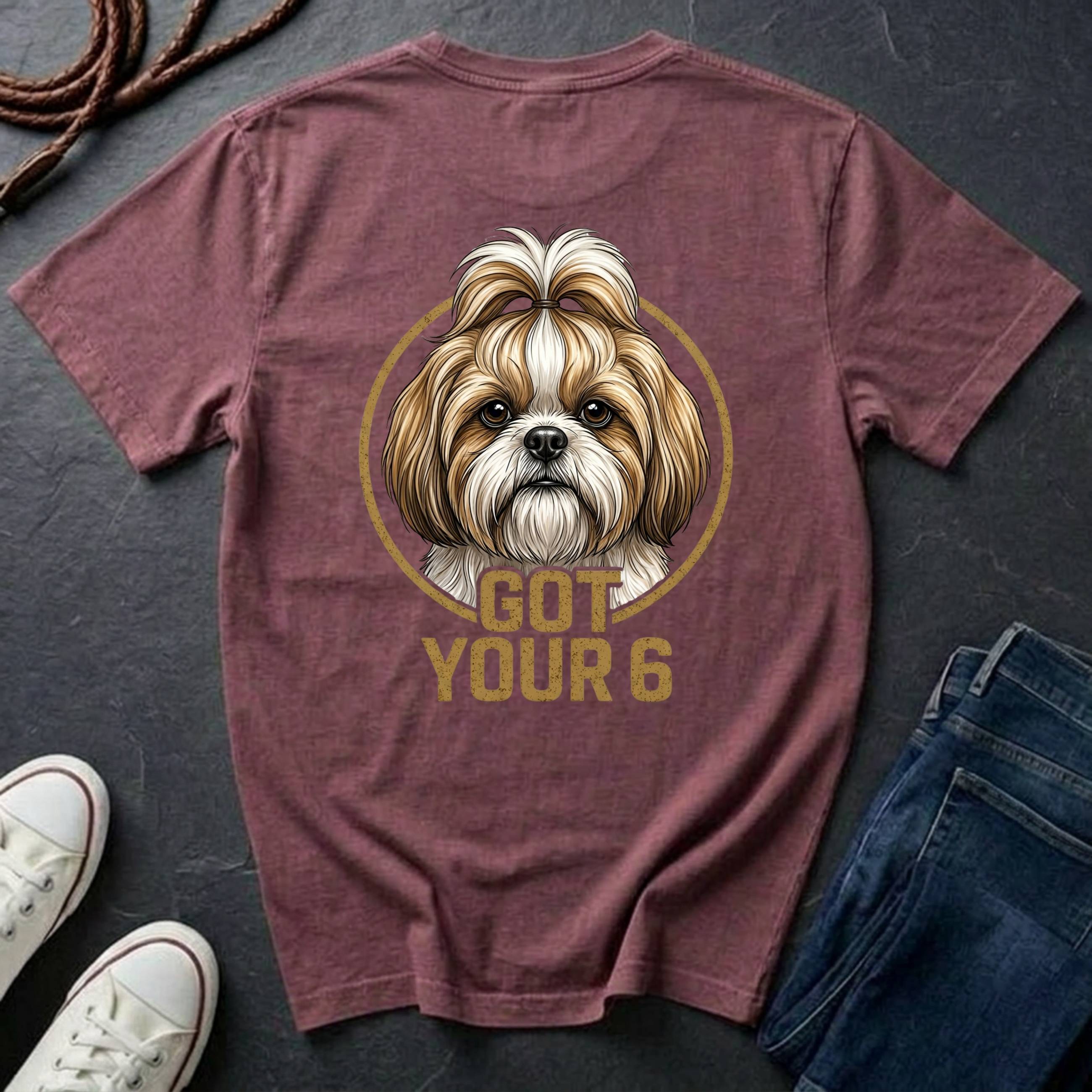 Shih Tzu Shirt | Got Your 6 Back Print Tee | Shih Tzu Mom Gift | Shih Tzu Lover Tee | Ships to US CA UK AU