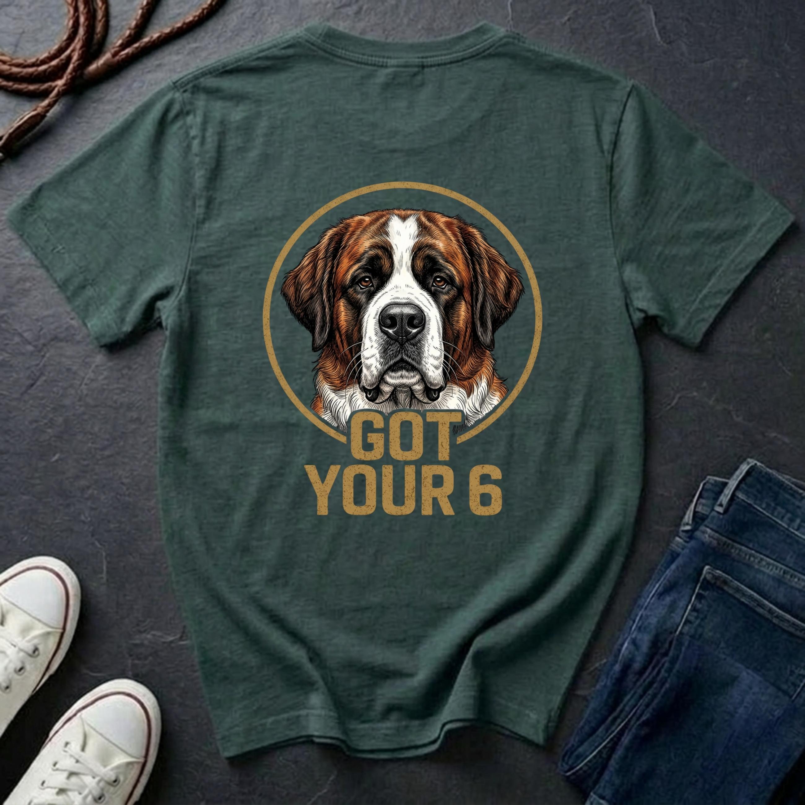 Saint Bernard Shirt | Got Your 6 Back Print Tee | Saint Bernard Mom Gift | Saint Bernard Lover Tee | Ships to US CA UK AU