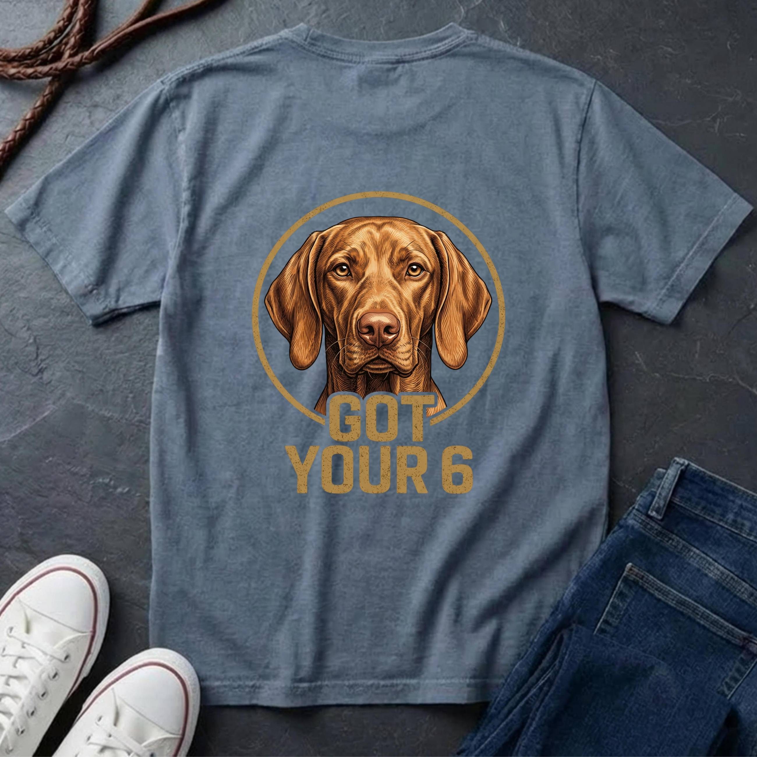 Vizsla Shirt | Got Your 6 Back Print Tee | Vizsla Mom Gift | Vizsla Lover Tee | Ships to US CA UK AU