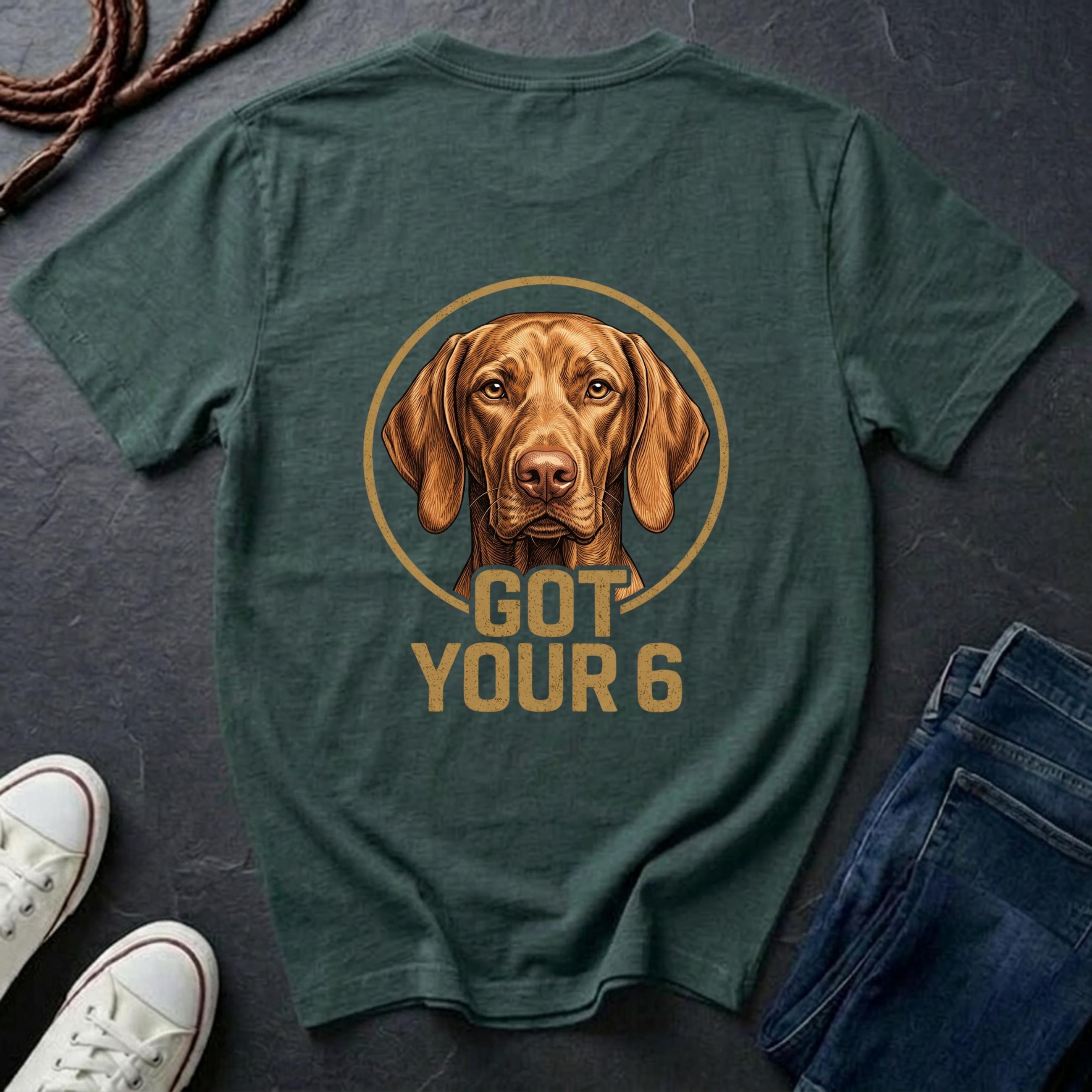 Vizsla Shirt | Got Your 6 Back Print Tee | Vizsla Mom Gift | Vizsla Lover Tee | Ships to US CA UK AU