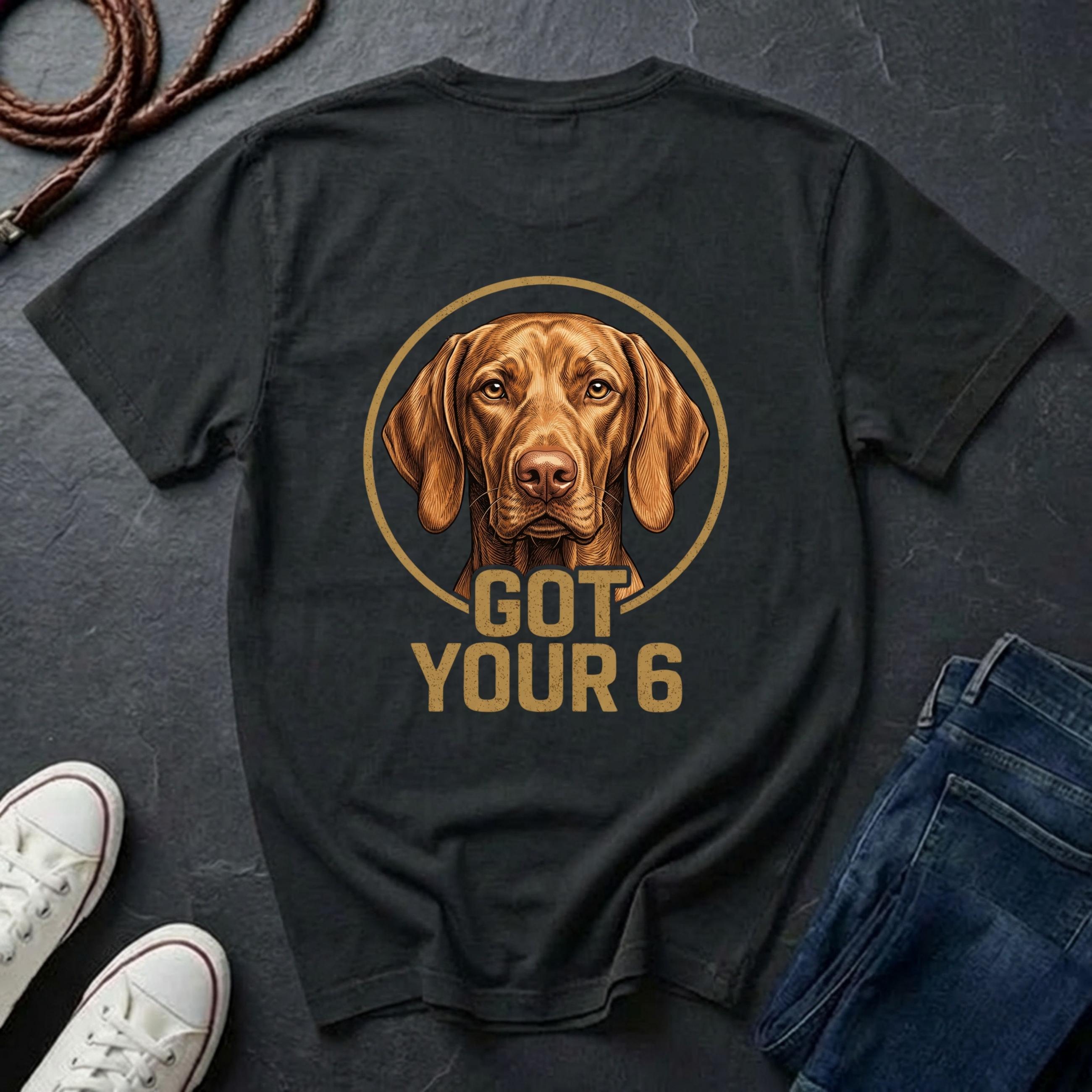 Vizsla Shirt | Got Your 6 Back Print Tee | Vizsla Mom Gift | Vizsla Lover Tee | Ships to US CA UK AU