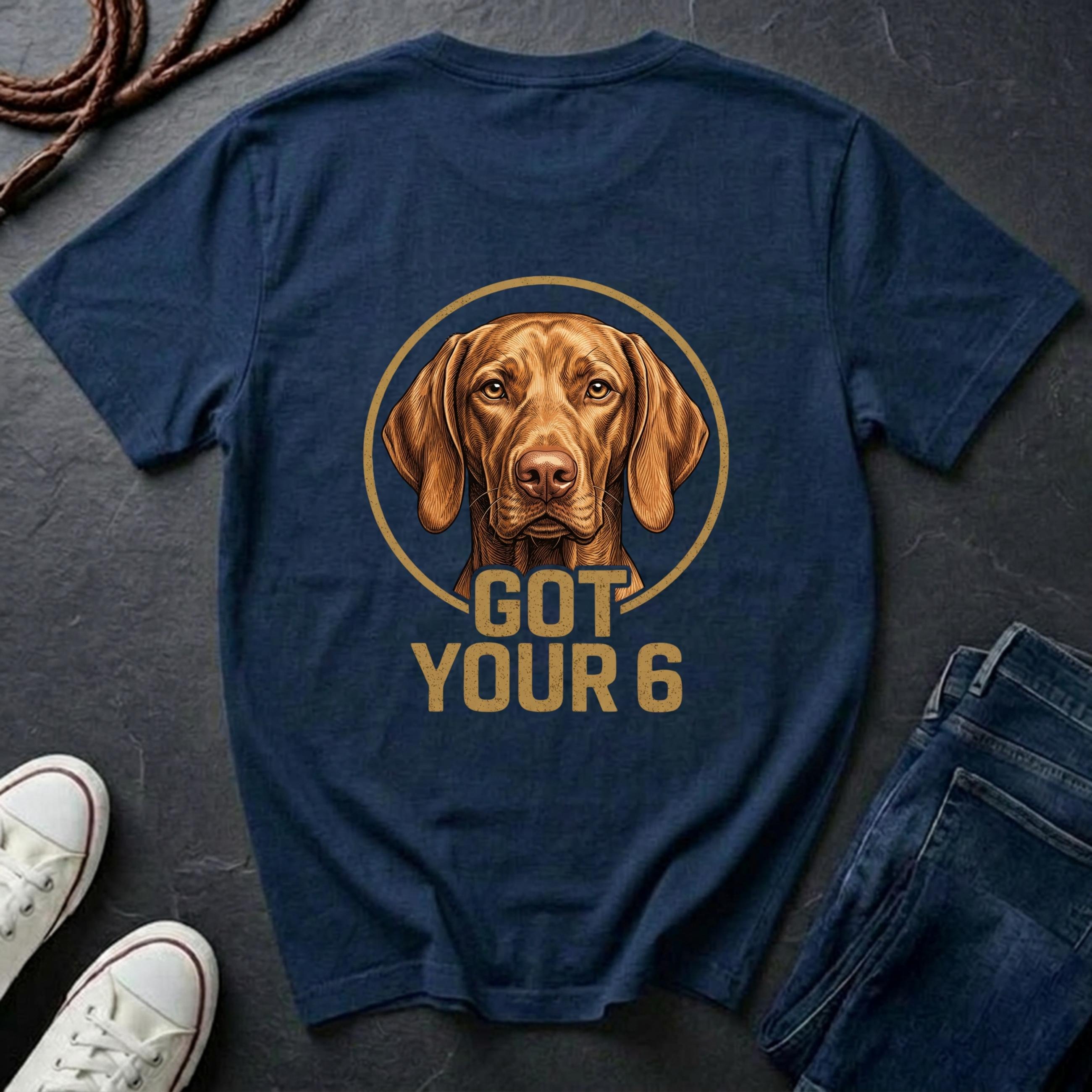 Vizsla Shirt | Got Your 6 Back Print Tee | Vizsla Mom Gift | Vizsla Lover Tee | Ships to US CA UK AU