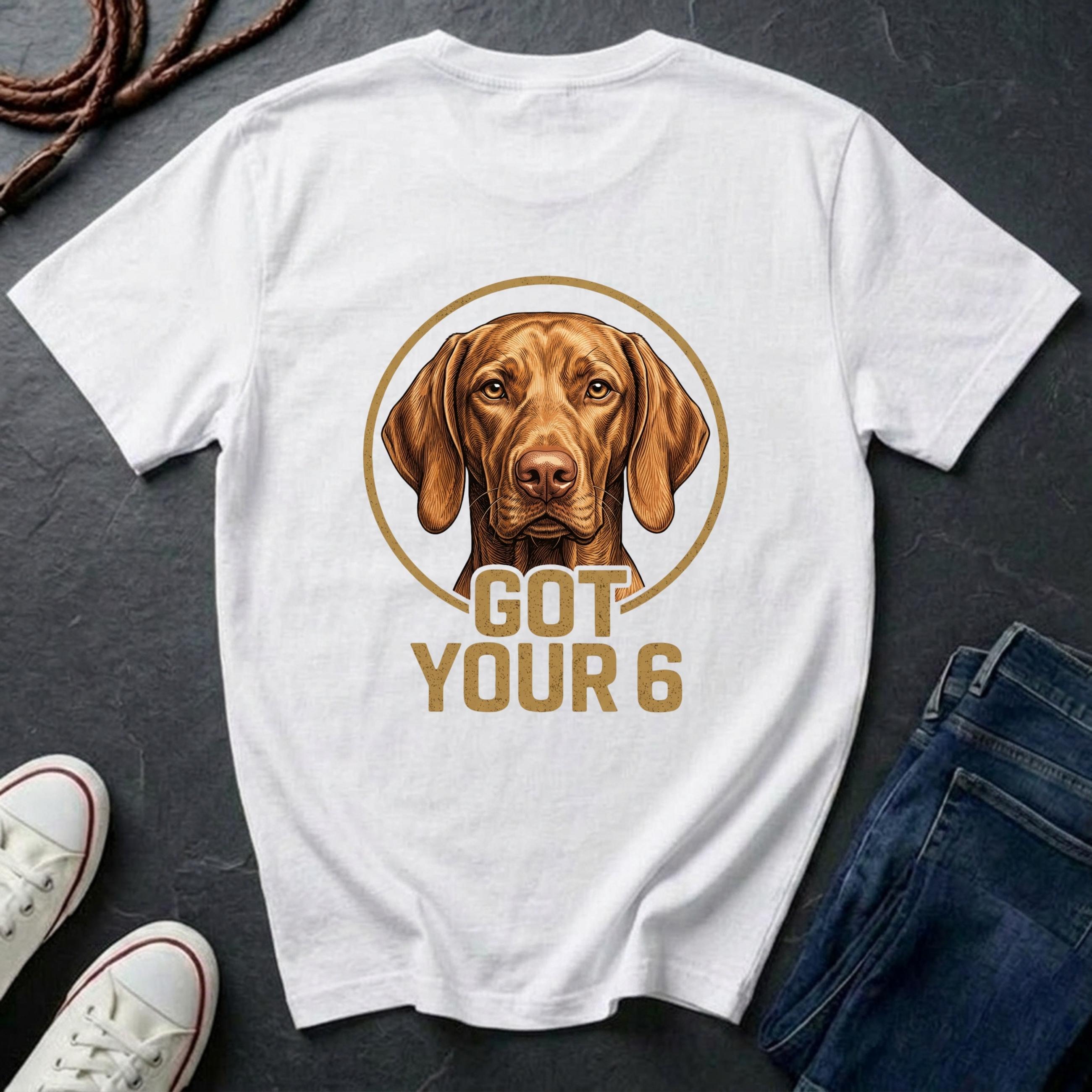 Vizsla Shirt | Got Your 6 Back Print Tee | Vizsla Mom Gift | Vizsla Lover Tee | Ships to US CA UK AU