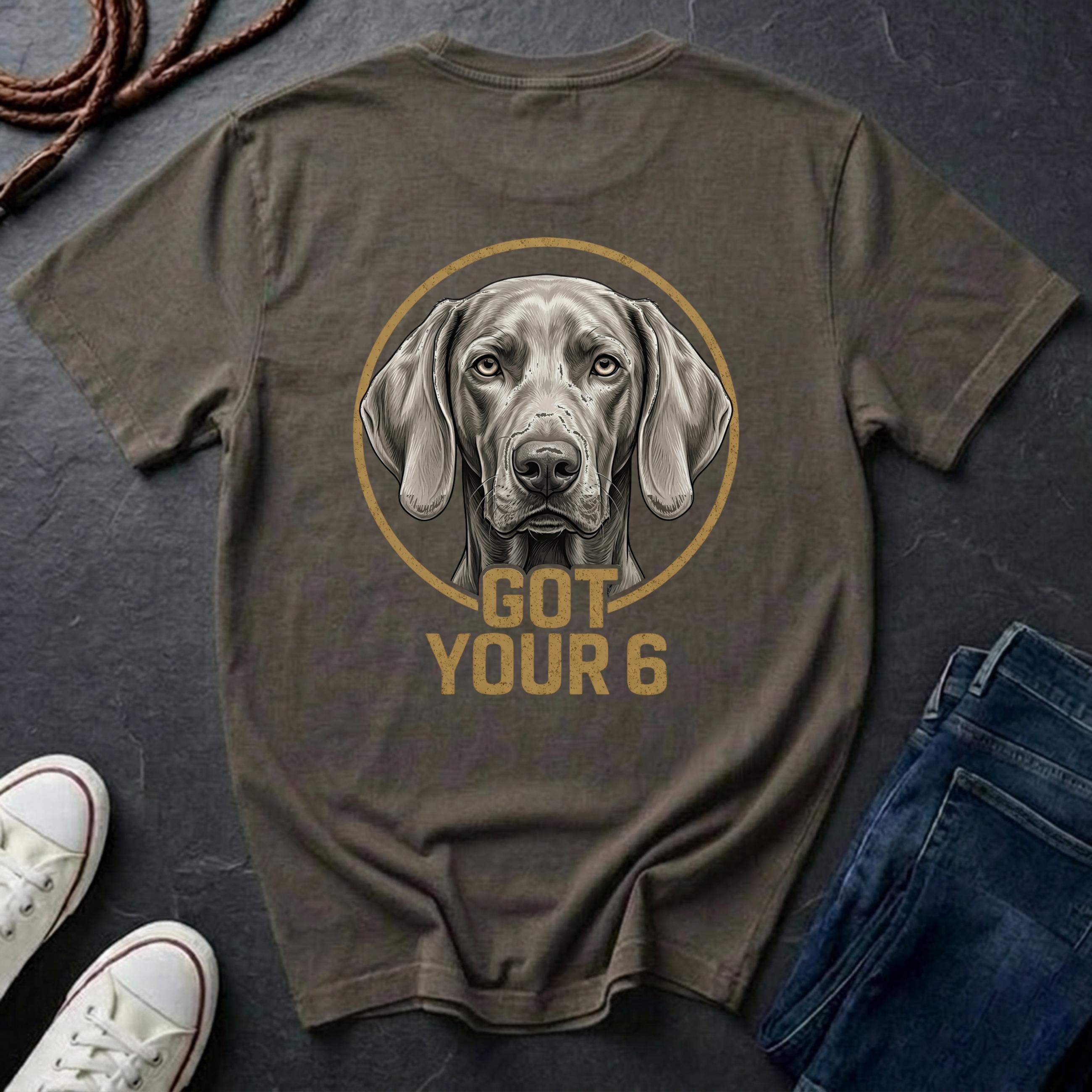 Weimaraner Shirt | Got Your 6 Back Print Tee | Weimaraner Mom Gift | The Gray Ghost Tee | Ships to US CA UK AU