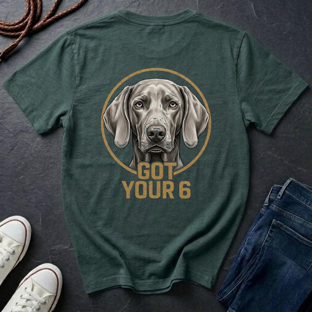 Weimaraner Shirt | Got Your 6 Back Print Tee | Weimaraner Mom Gift | The Gray Ghost Tee | Ships to US CA UK AU