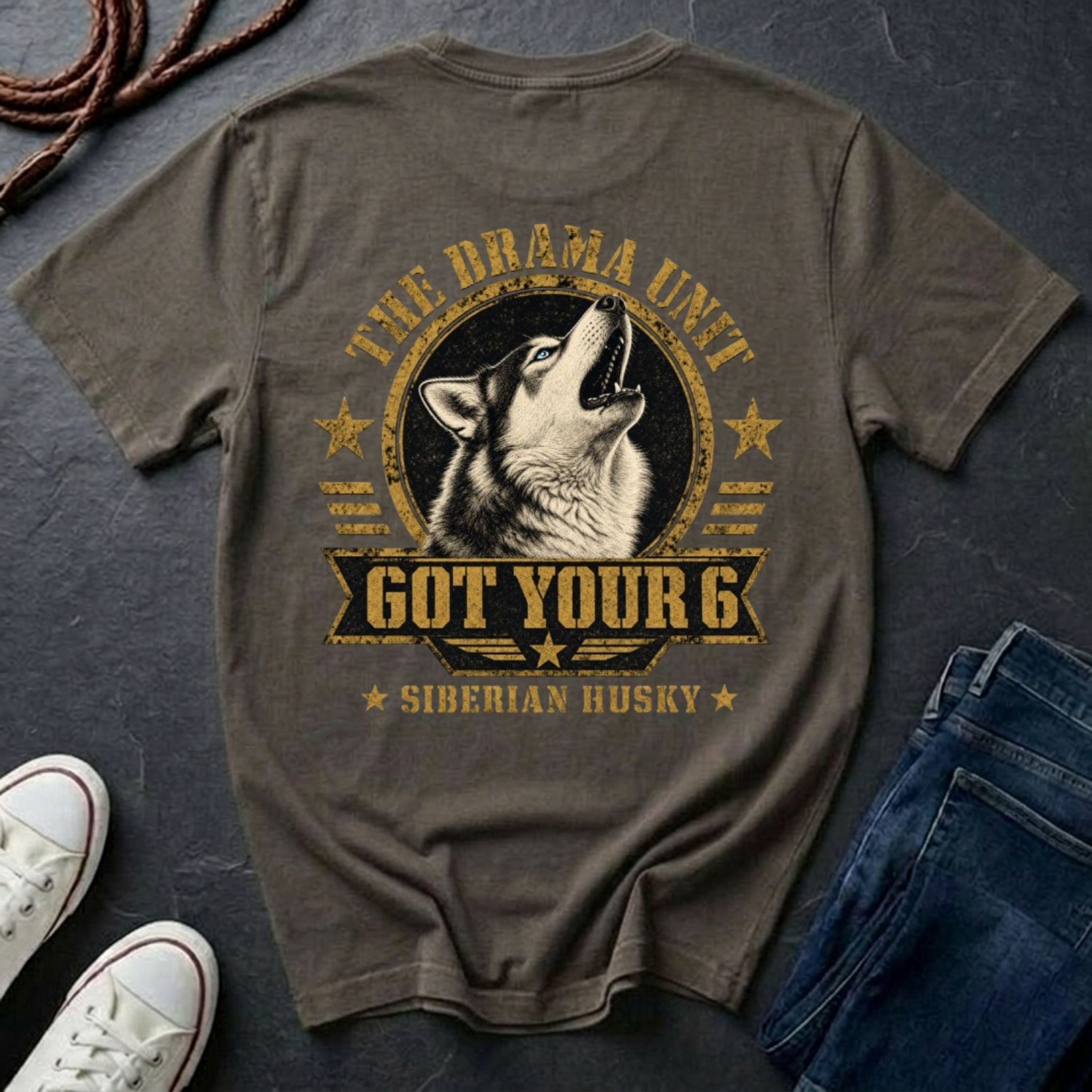 Siberian Husky Shirt | The Drama Unit | Got Your 6 Back Print Tee | Husky Mom Gift | Husky Lover Tee | Ships to US CA UK AU