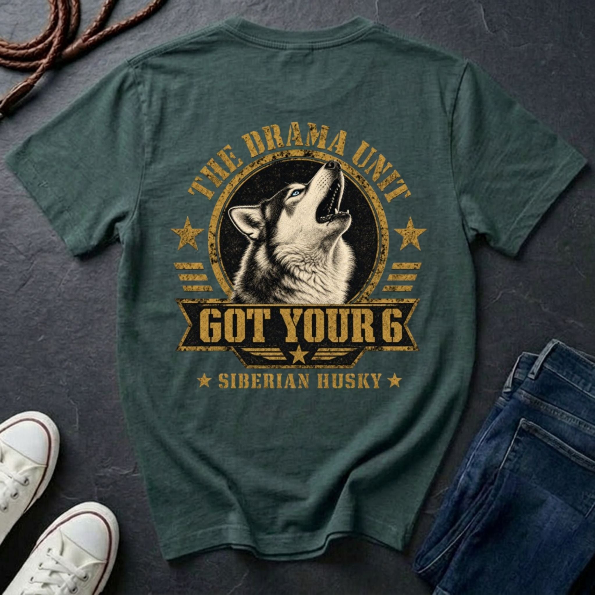 Siberian Husky Shirt | The Drama Unit | Got Your 6 Back Print Tee | Husky Mom Gift | Husky Lover Tee | Ships to US CA UK AU