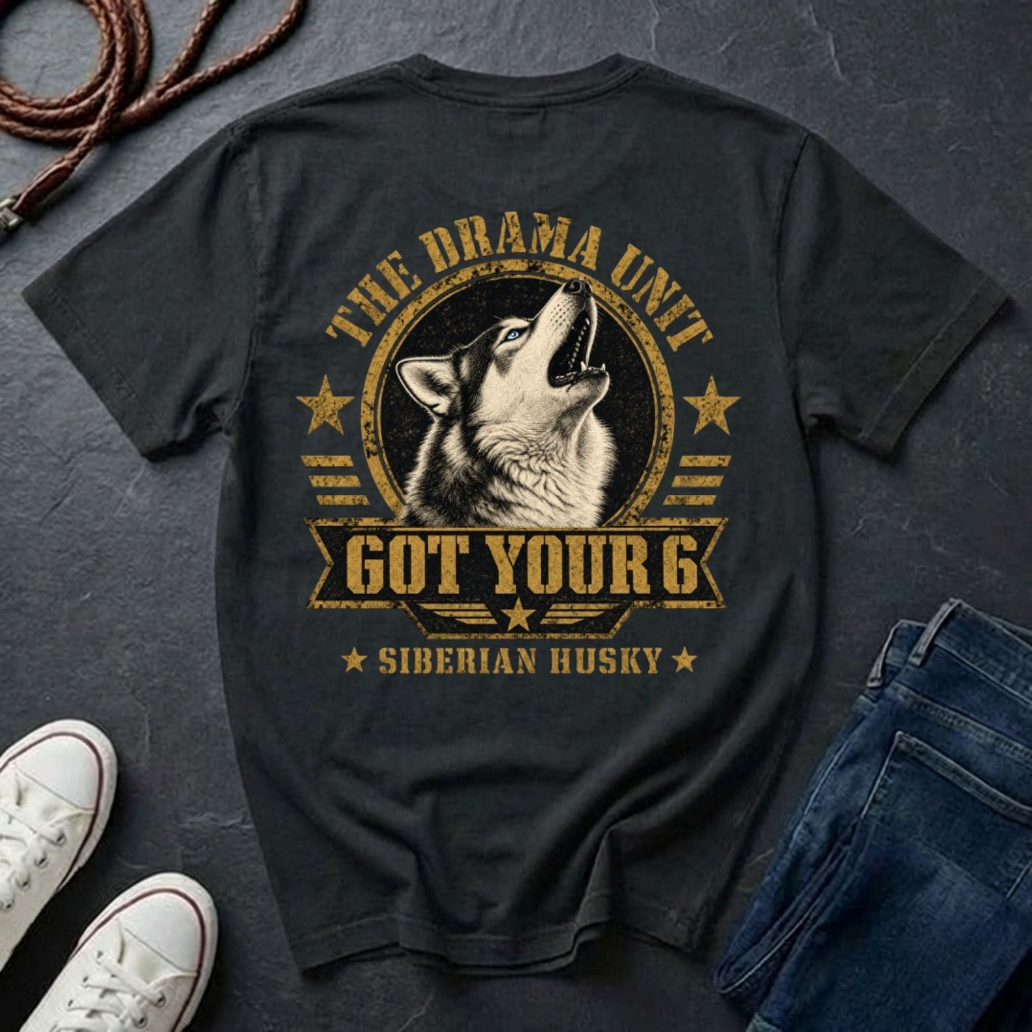 Siberian Husky Shirt | The Drama Unit | Got Your 6 Back Print Tee | Husky Mom Gift | Husky Lover Tee | Ships to US CA UK AU