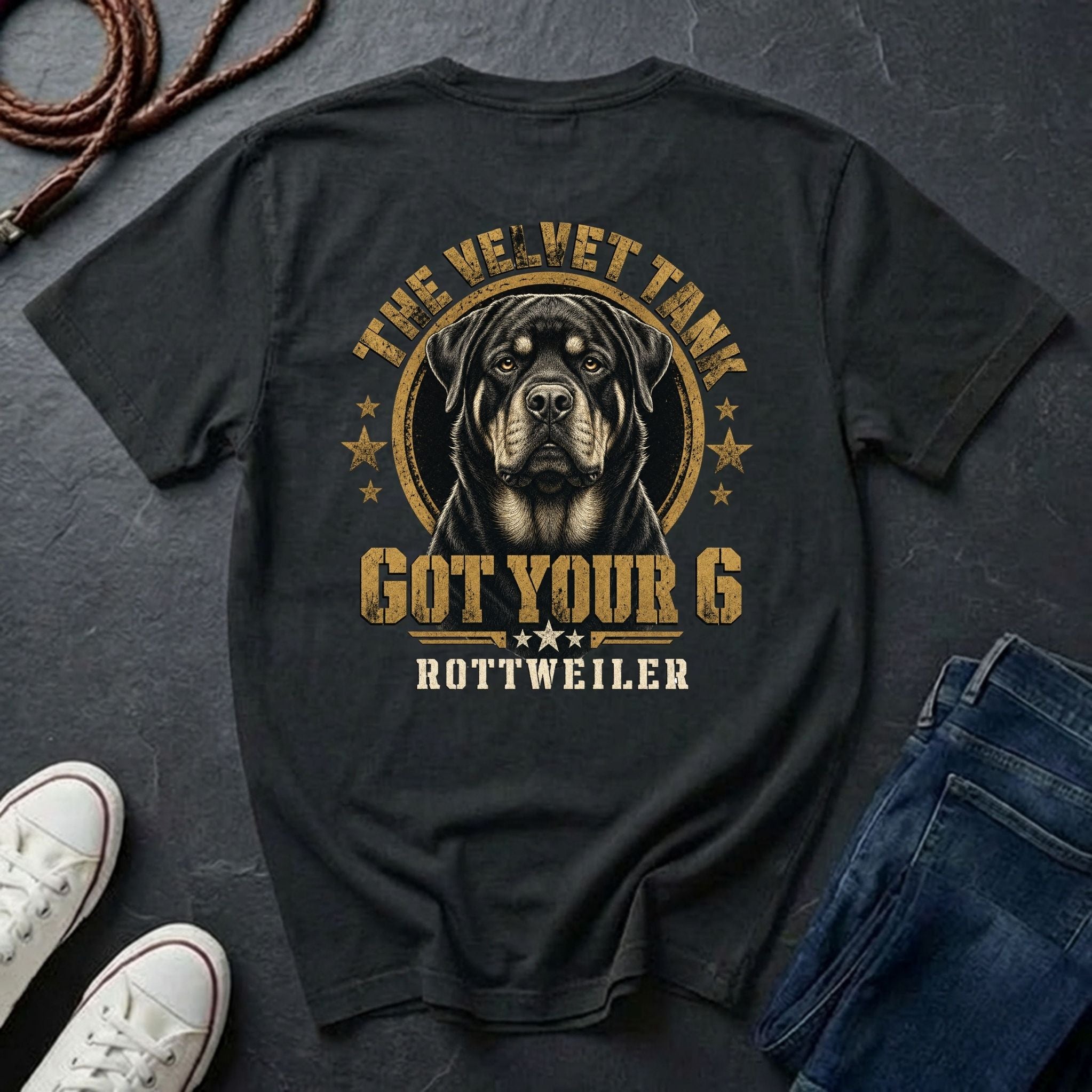 Rottweiler Shirt | The Velvet Tank | Got Your 6 Back Print Tee | Rottweiler Mom Gift | Rottweiler Lover Tee | Ships to US CA UK AU