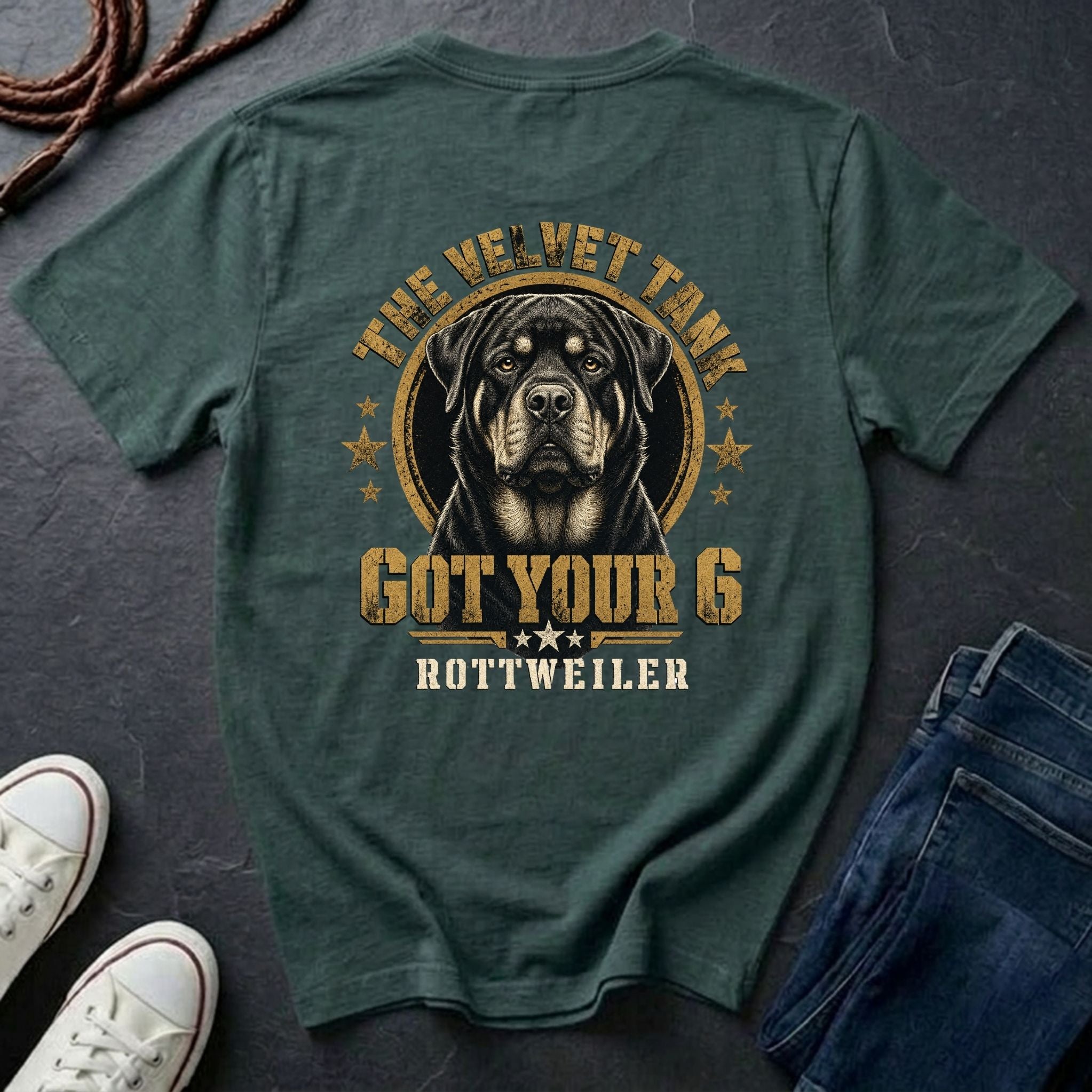 Rottweiler Shirt | The Velvet Tank | Got Your 6 Back Print Tee | Rottweiler Mom Gift | Rottweiler Lover Tee | Ships to US CA UK AU