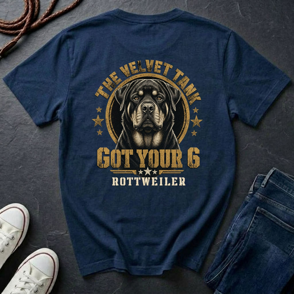 Rottweiler Shirt | The Velvet Tank | Got Your 6 Back Print Tee | Rottweiler Mom Gift | Rottweiler Lover Tee | Ships to US CA UK AU