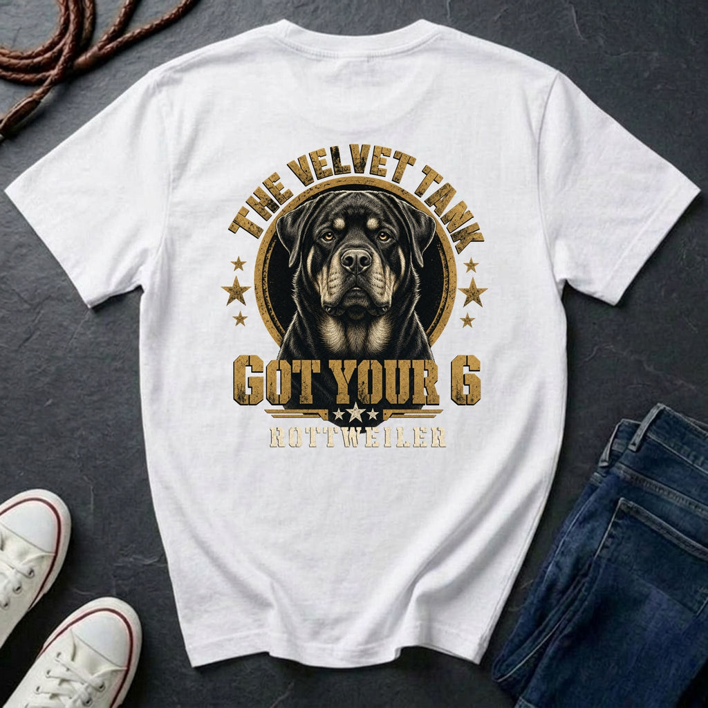 Rottweiler Shirt | The Velvet Tank | Got Your 6 Back Print Tee | Rottweiler Mom Gift | Rottweiler Lover Tee | Ships to US CA UK AU