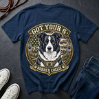 Border Collie Got Your 6 Shirt — Loyal Working Partner Tactical Tee — Comfort Colors 1717