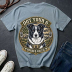 Border Collie Got Your 6 Shirt — Loyal Working Partner Tactical Tee — Comfort Colors 1717