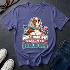  Cavalier King Charles Spaniel wearing a grooming snood illustration on "Don't Make Me Take My Snood Off" Comfort Colors t-shirt in violet