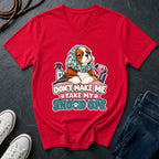 Cavalier King Charles Spaniel Snood V-Neck Shirt — Don't Make Me Take My Snood Off — Gildan Softstyle