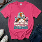 Cavalier King Charles Spaniel Snood V-Neck Shirt — Don't Make Me Take My Snood Off — Gildan Softstyle
