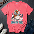 Cavalier King Charles Spaniel Snood V-Neck Shirt — Don't Make Me Take My Snood Off — Gildan Softstyle