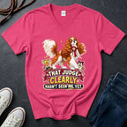 Cavalier King Charles Spaniel show dog illustration on "That Judge Clearly Hasn't Seen Me Yet" V-neck t-shirt in Heliconia 