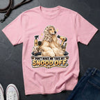 Afghan Hound wearing a grooming snood illustration on "Don't Make Me Take My Snood Off" Comfort Colors t-shirt in blossom